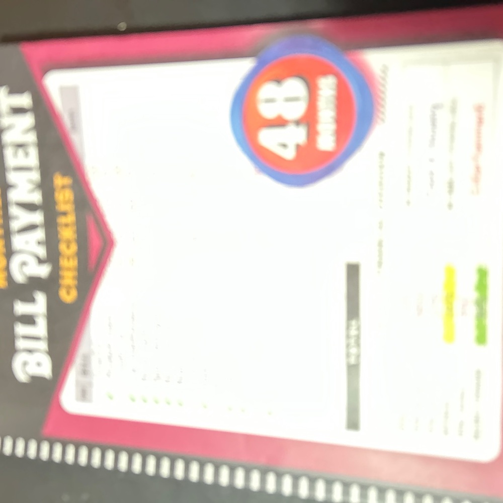 Bill Payment Checklist Notebook